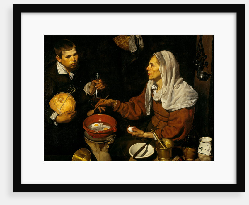 An Old Woman Cooking Eggs by Diego Rodriguez de Silva y Velazquez
